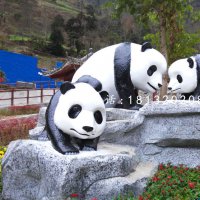 大熊猫雕塑，仿真动物雕塑