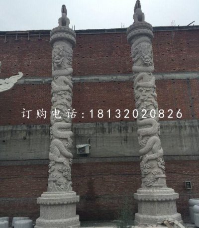 石雕盘龙柱广场柱子雕塑
