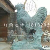 铸铜大公鸡雕塑青铜动物雕塑