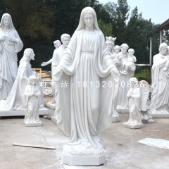 圣母石雕,汉白玉教堂人物雕塑