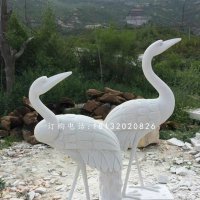 汉白玉仙鹤雕塑