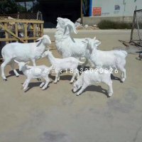 玻璃钢白山羊雕塑，公园动物雕塑