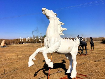 白马雕塑，玻璃钢动物雕塑 (1)