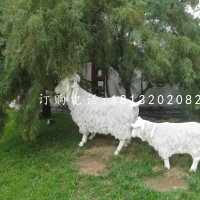 白山羊雕塑，不锈钢动物雕塑
