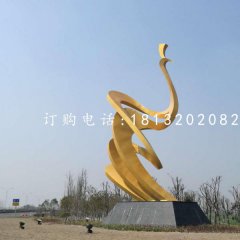 抽象孔雀雕塑,不锈钢景观雕塑