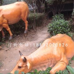 玻璃钢黄牛,公园动物雕塑