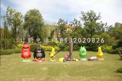 愤怒的小鸟雕塑,玻璃钢卡通雕塑
