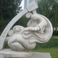 琴韵石雕，公园抽象人物石雕