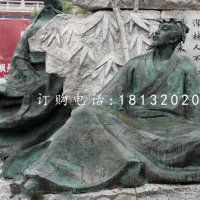 王维铜雕，古代诗人铜雕