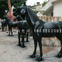 黑马雕塑，玻璃钢喷漆雕塑