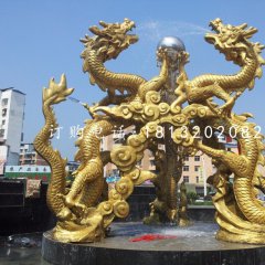 龙戏珠雕塑,铜龙雕塑