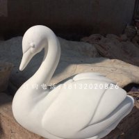 白天鹅雕塑，汉白玉动物