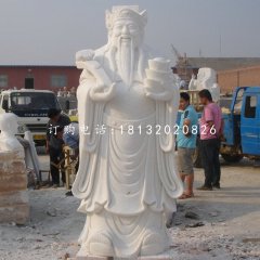 汉白玉文财神,神仙雕塑