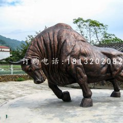 銅雕開荒牛,動物銅雕