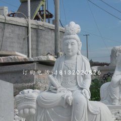 文殊菩萨石雕,汉白玉佛像