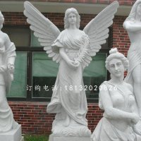 天使石雕，汉白玉西方人物