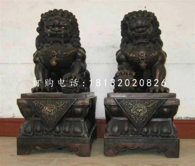 小型铜狮子，北京狮铜雕