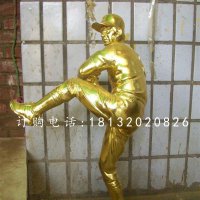 运动员铜雕，鎏金人物铜雕