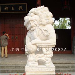 汉白玉小狮子雕塑,动物石雕