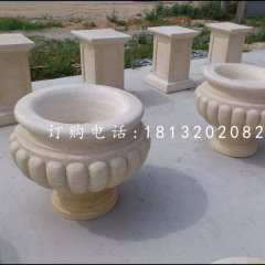 花钵石雕,小型石花盆
