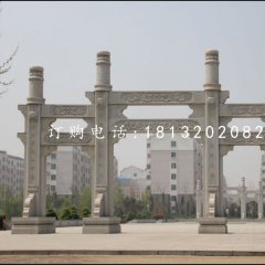 广场石牌坊,三门牌坊石雕
