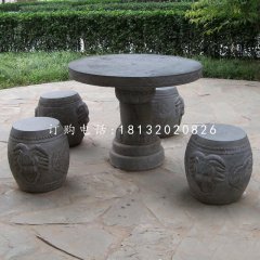 仿古圆桌圆凳,石桌椅