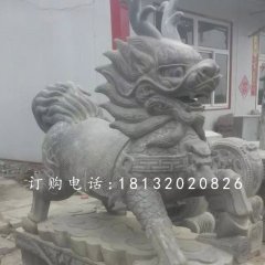 青石麒麟雕塑,广场石雕麒麟