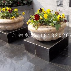 小型石花盆,花钵石雕