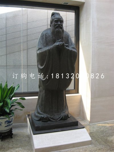 校园文化名人铜雕，孔子铜雕 (2)