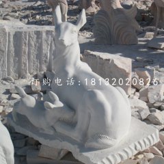 羊羔跪乳石雕,汉白玉动物石雕