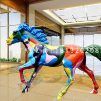 玻璃钢彩绘马玻璃钢动物雕塑