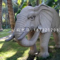 大理石动物雕塑公园石雕大象