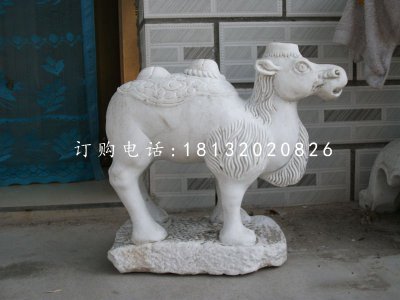 广场骆驼石雕汉白玉动物雕塑