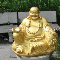 坐式弥勒佛雕塑公园佛像铜雕