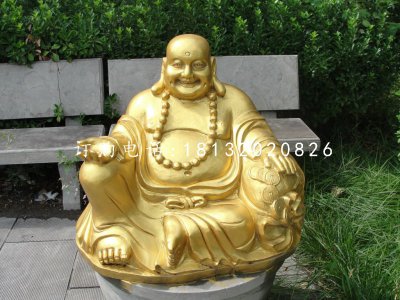 坐式弥勒佛雕塑公园佛像铜雕