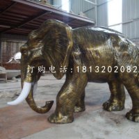 玻璃钢动物雕塑仿铜大象雕塑
