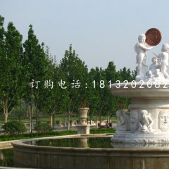 汉白玉喷泉,西方人物石喷泉