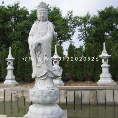 漢白玉觀音菩薩，石雕佛像