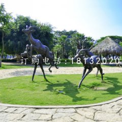 羚羊铜雕,公园动物铜雕