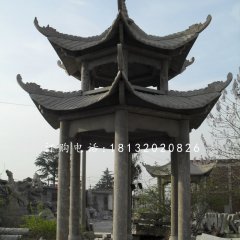 六角凉亭,青石凉亭雕塑