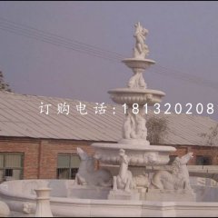 三层喷泉石雕,汉白玉欧式喷泉