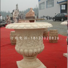 砂岩花盆,欧式花盆雕塑