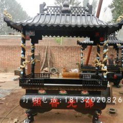 方形铁香炉雕塑,寺庙铁香炉雕塑