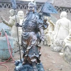 关公持刀雕塑,武圣人铜雕