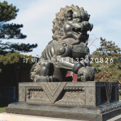 狮子戏球铜雕,北京狮铜雕