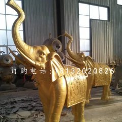 象鼻向上的大象铜雕,广场大象铜雕