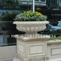 砂岩花盆雕塑,景观石雕