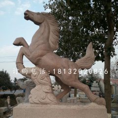 馬到成功石雕,花崗巖馬雕塑