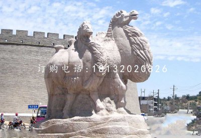 骆驼石雕，大理石动物雕塑