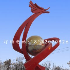 不锈钢龙腾雕塑,广场抽象龙雕塑